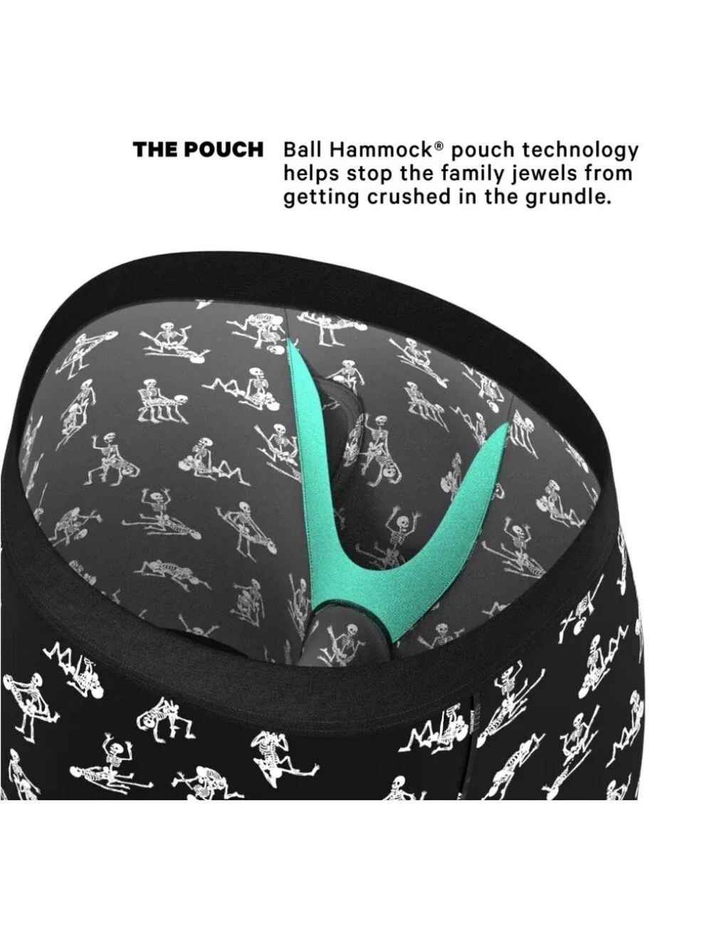 The Bare Back Bones Glow in the Dark Skeletons Long Leg Ball Hammock Pouch W Fly